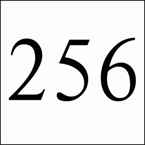 Multiplication Table for the Even Number 256 or 20 Times Table for 256.