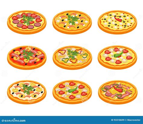 Pizza Icons, Labels, Logos, Symbols And Design Elements Cartoon Vector ...