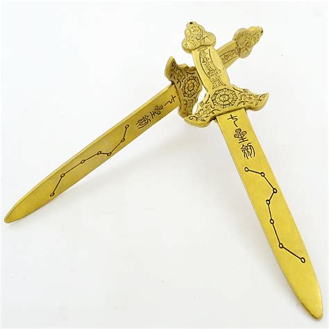 铜剑挂件七星剑道家法器饰品纯铜北斗宝剑八卦黄铜刀剑-阿里巴巴