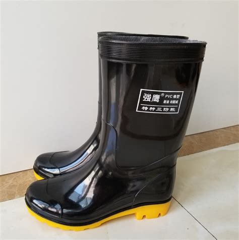 [厂家批发】强鹰803三防水鞋中筒雨鞋 耐油耐酸碱 pvc雨靴-阿里巴巴