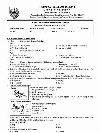Educational Article: English Test for 8th Grade Semester 1 in Indonesia