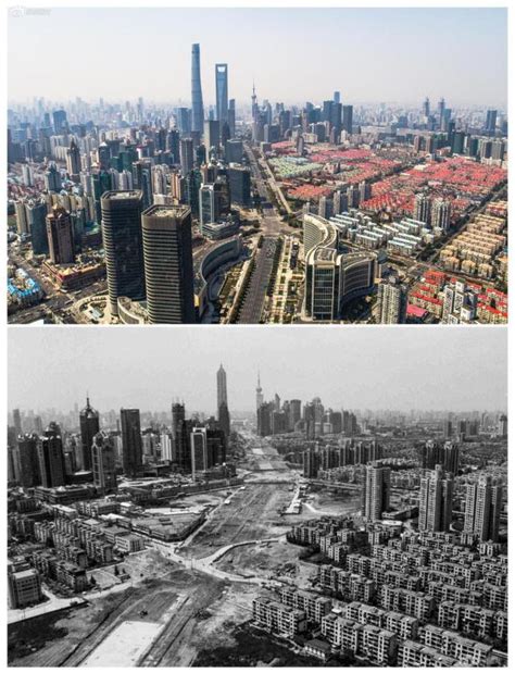 老照片：俯瞰上海浦东陆家嘴，百年对比，翻天覆地