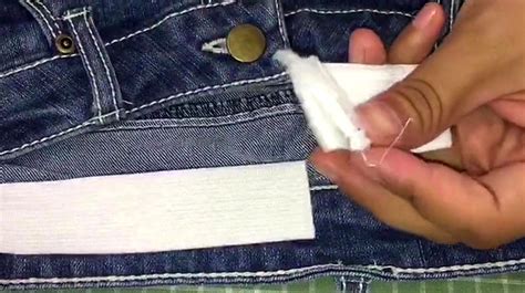 如果買回來的牛仔褲腰大了,如何改小它?