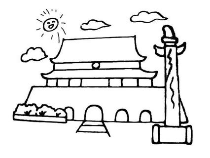 北京天安门的简单画画