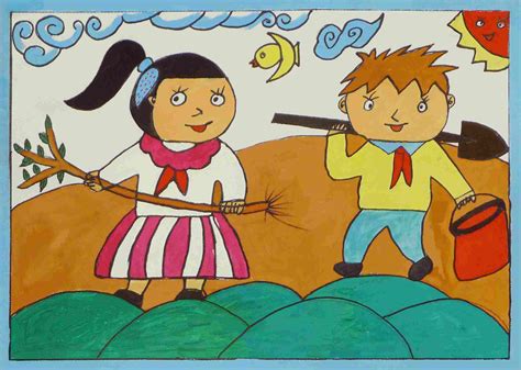 清明节儿童绘画图片