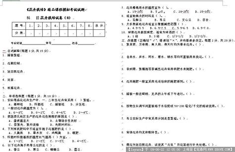 2015年高级绿化工资格考试题