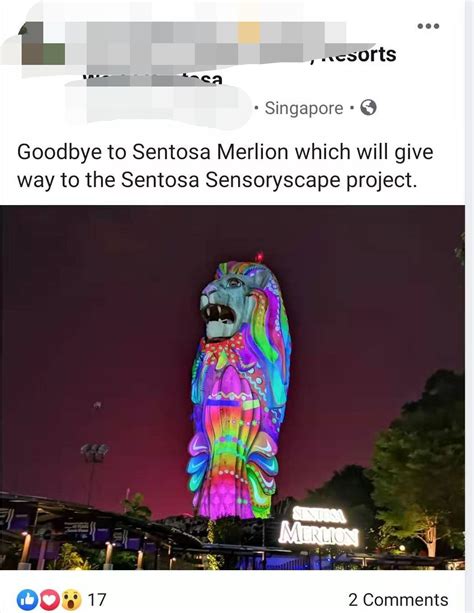 飙泪！圣淘沙鱼尾狮的最后一天，新加坡人们这样告别